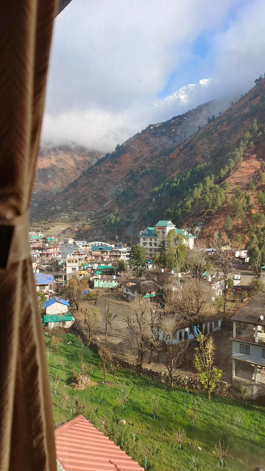 Tirthan Valley seen from a room at Dahar Retreat