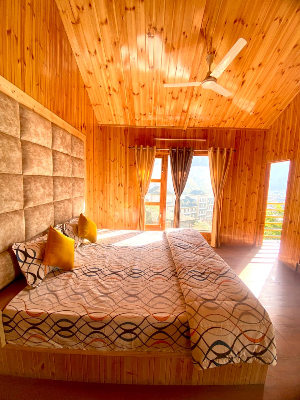 Attic Room with sloped cedar ceiling